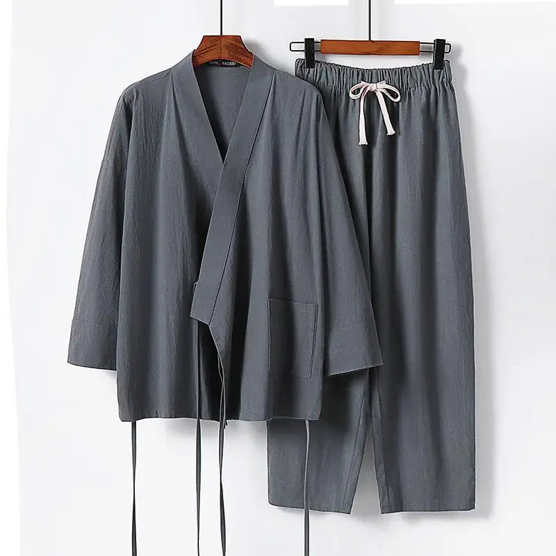 Jinbei Homme Léger à Lacet gris