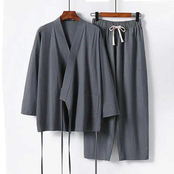 Jinbei Homme Léger à Lacet gris