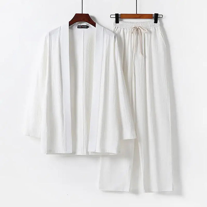 Jinbei Homme Léger Ouvert blanc