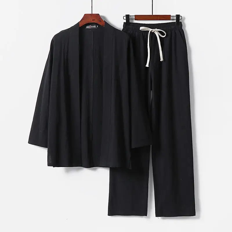 Jinbei Homme Léger Ouvert noir