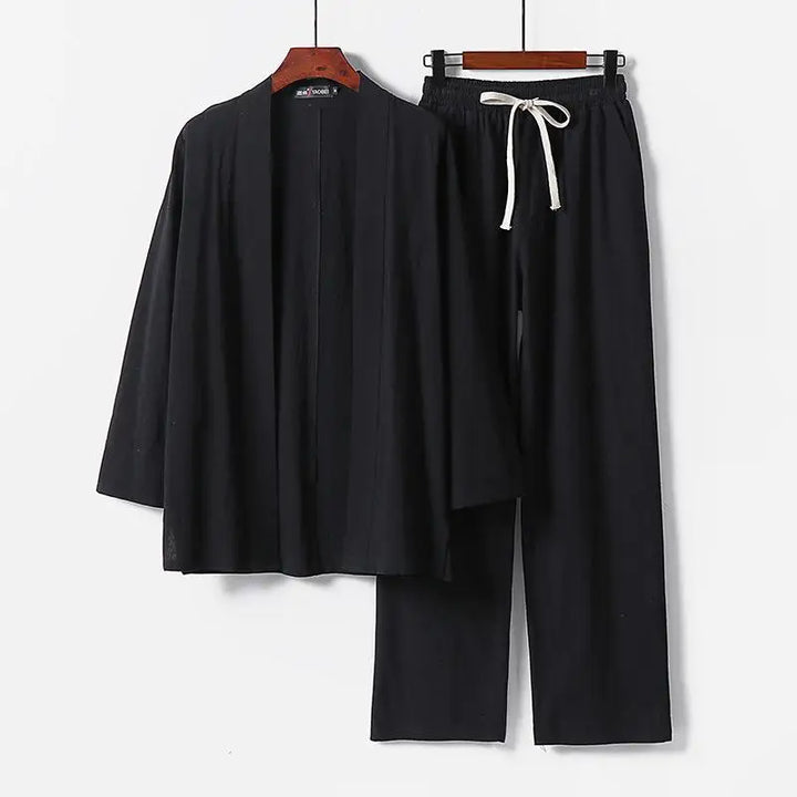 Jinbei Homme Léger Ouvert noir
