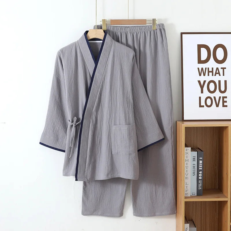 Jinbei Homme à Manches Longues en Coton