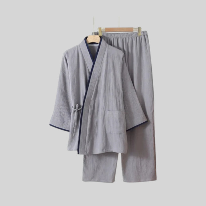 Jinbei Homme à Manches Longues en Coton stylé
