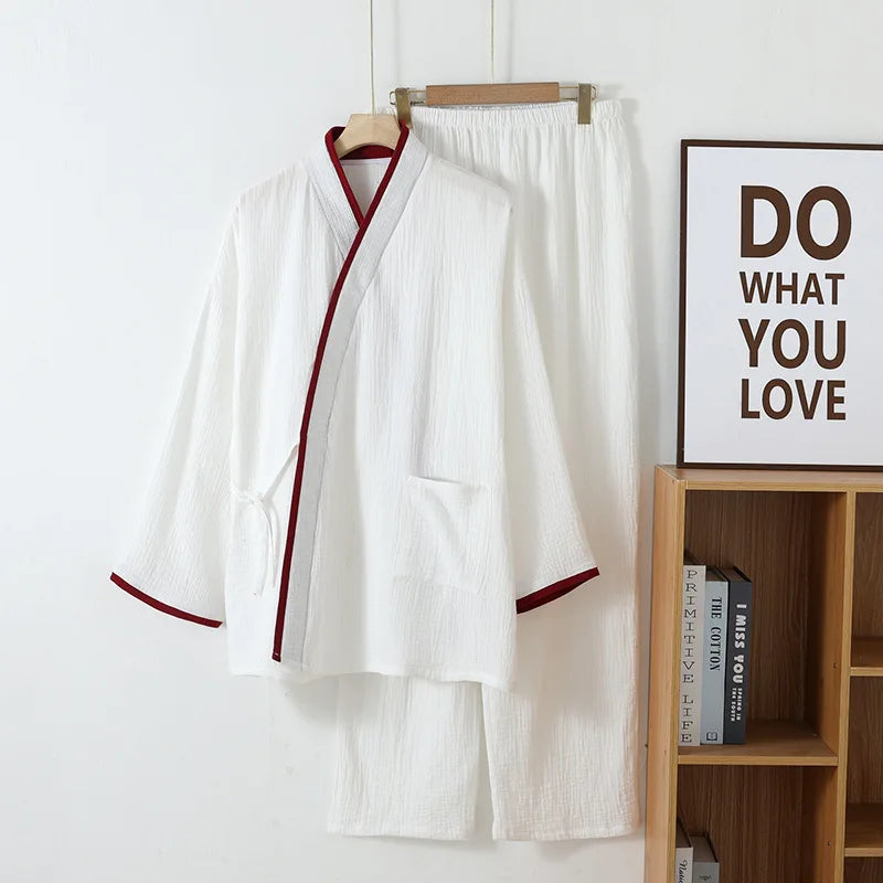 Jinbei Homme à Manches Longues en Coton stylé