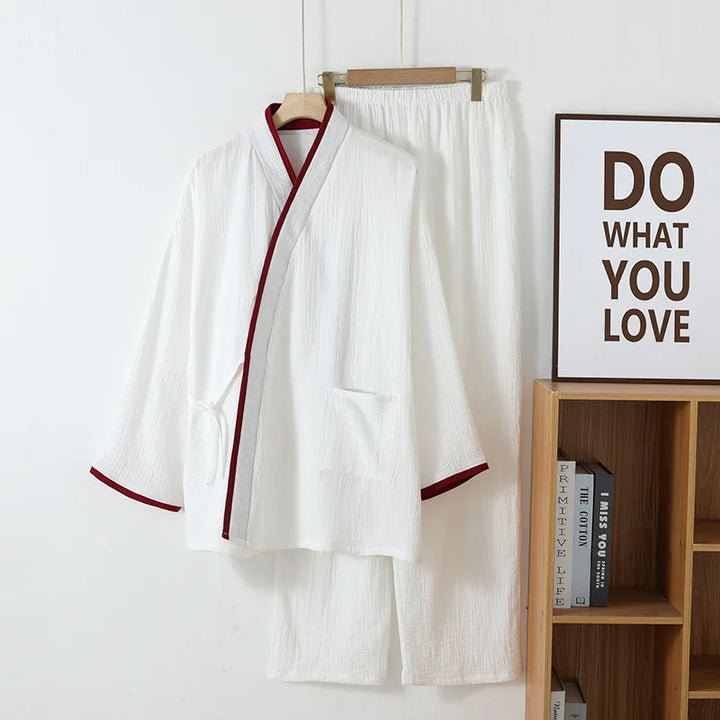Jinbei Homme à Manches Longues en Coton stylé