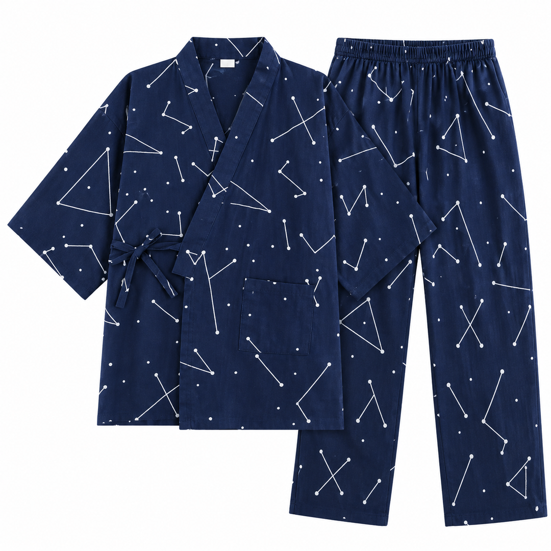Jinbei Homme à Motifs Géométriques doux
