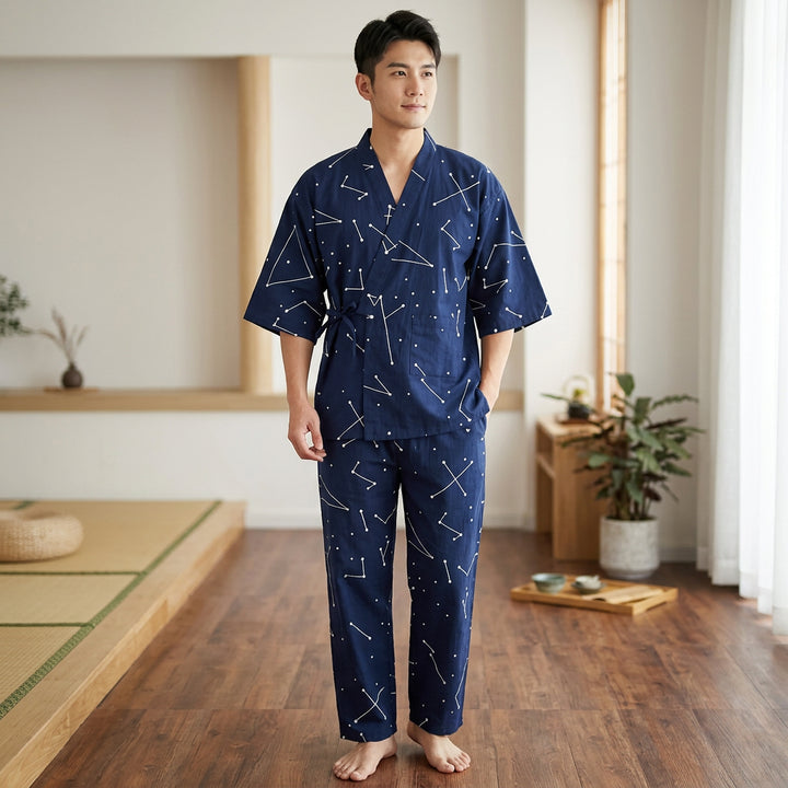 Jinbei Homme à Motifs Géométriques fluide
