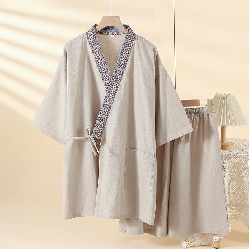 Jinbei Homme en Coton Léger beige