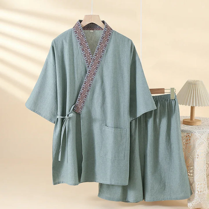 Jinbei Homme en Coton Léger vert
