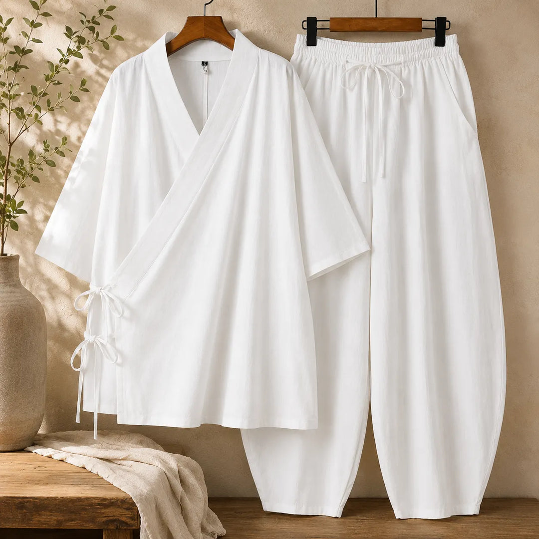 Jinbei Japonais Ample Blanc