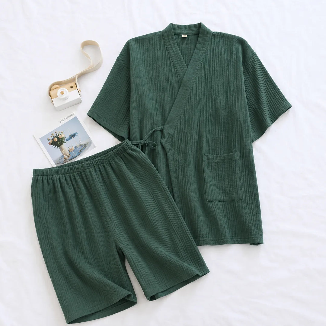 Jinbei Japonais Confortable pour Homme Vert