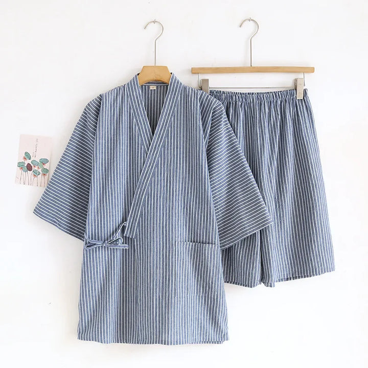 Jinbei Léger pour Homme Bleu Rayé