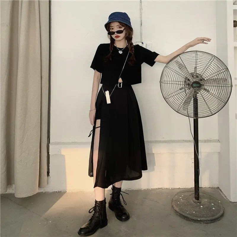 Jupe Japonaise Asymétrique à Lacets