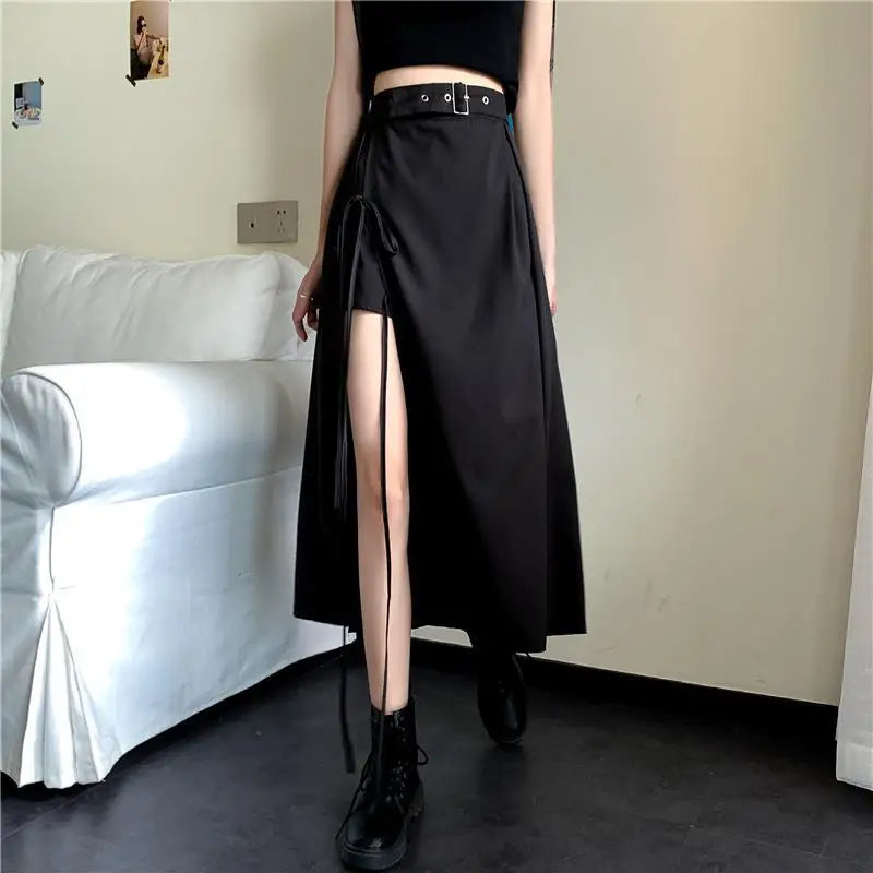 Jupe Japonaise Asymétrique à Lacets Chic