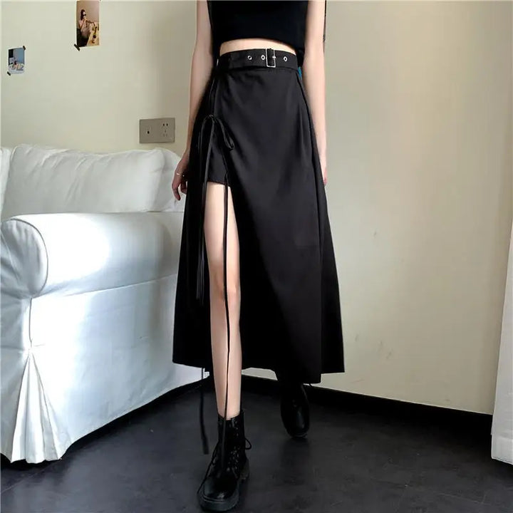 Jupe Japonaise Asymétrique à Lacets Chic