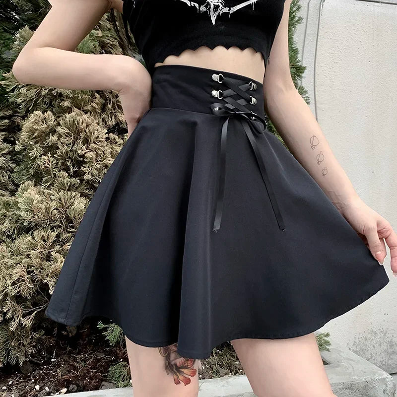 Jupe Japonaise Noire à Lacet Chic