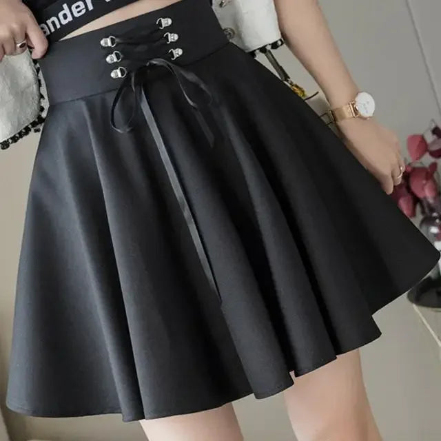 Jupe Japonaise Noire à Lacet Unique