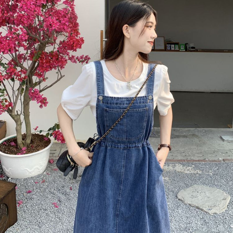 Jupe Jean à Bretelles Japonaise Unique