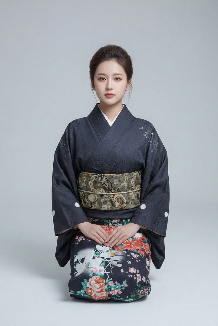 Kimono Femme Vintage Fleuri authentique