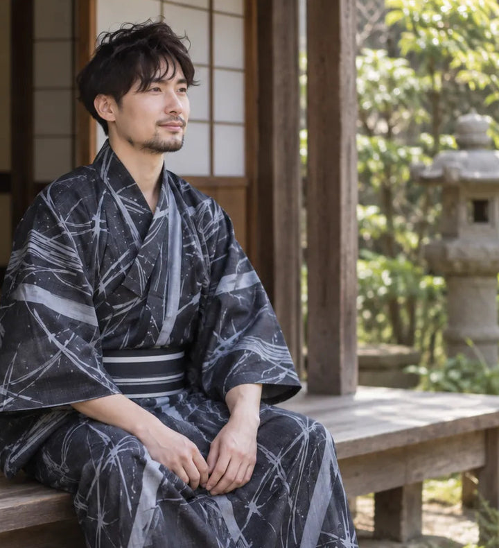 Kimono Homme Design avec Ceinture Léger