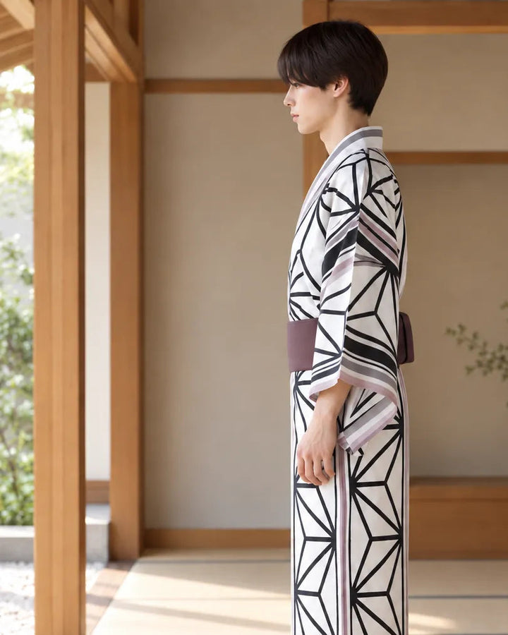 Kimono Homme Respirant avec Ceinture Design