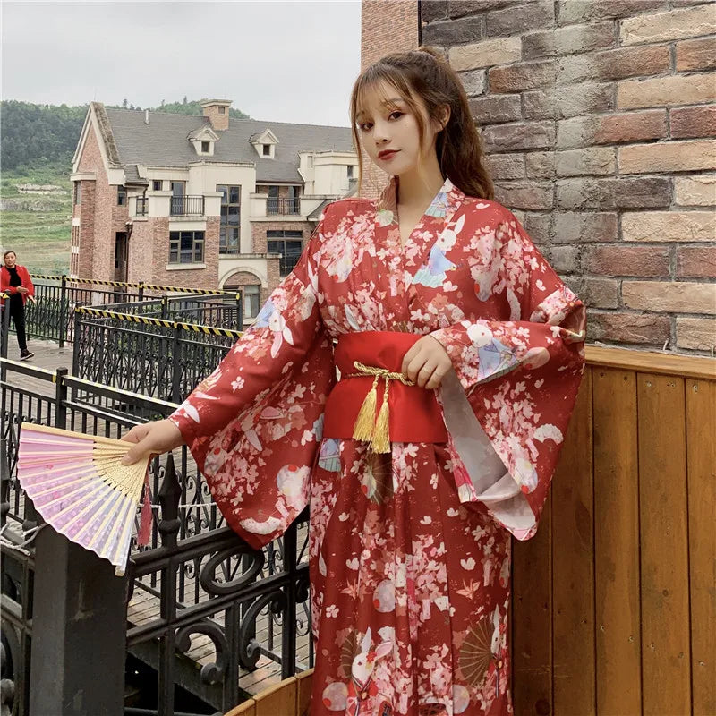 Kimono Japonais Chic Rouge Captivant