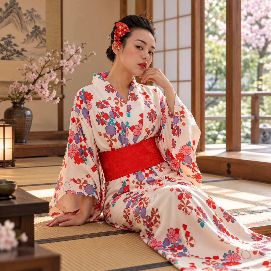 Kimono Japonais Design d’Eté de qualité