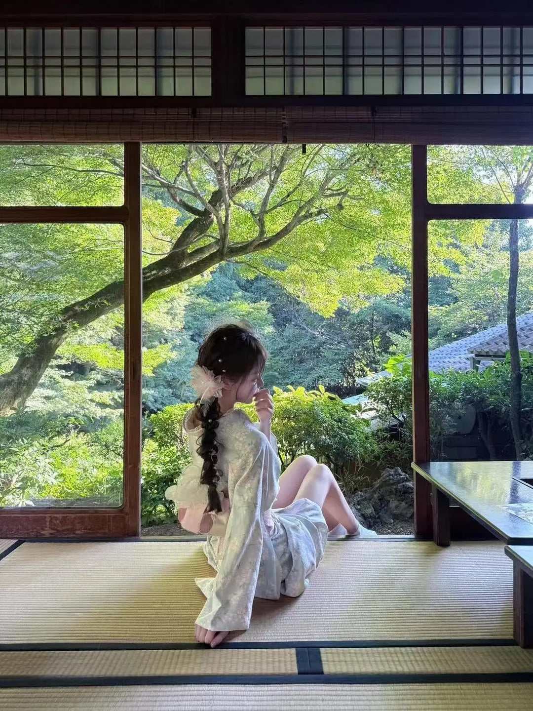 Kimono Japonais Femme Bleu Tendre Léger