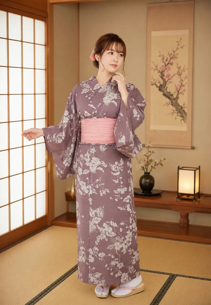 Kimono Japonais Femme Design à Fleurs