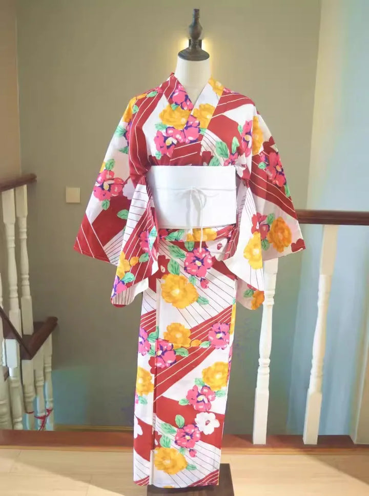 Kimono Japonais Femme Fleurie Chic Rose