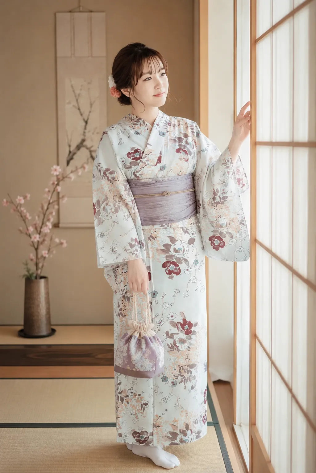 Kimono Japonais Femme Imprimé Floral