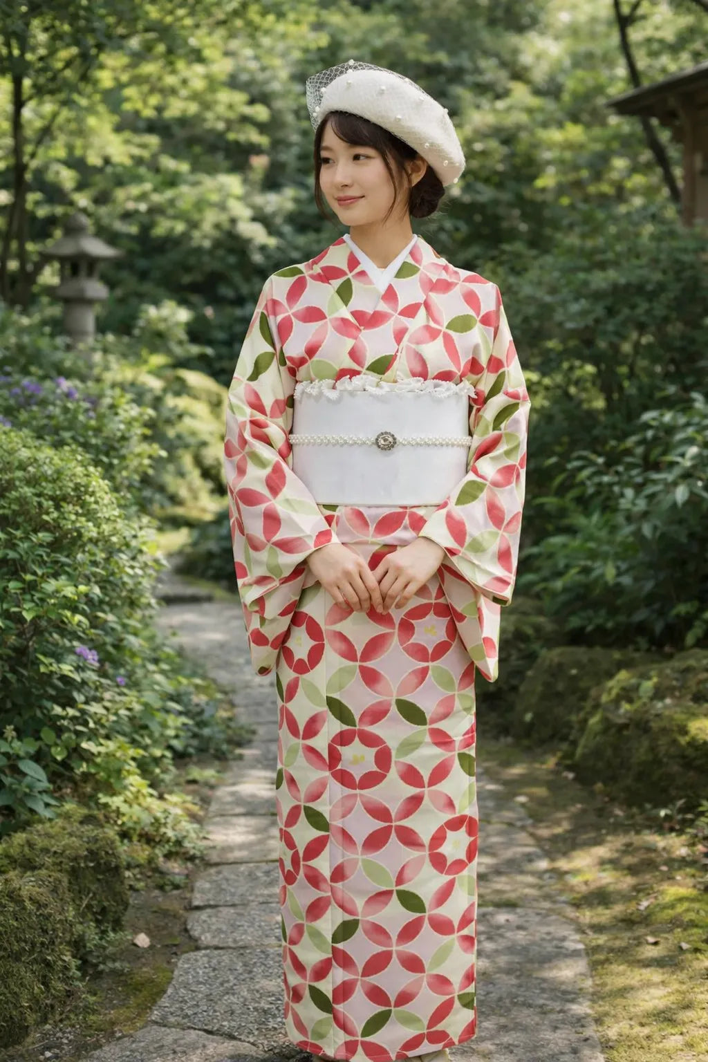 Kimono Japonais Femme à imprimé Géométrique Chic