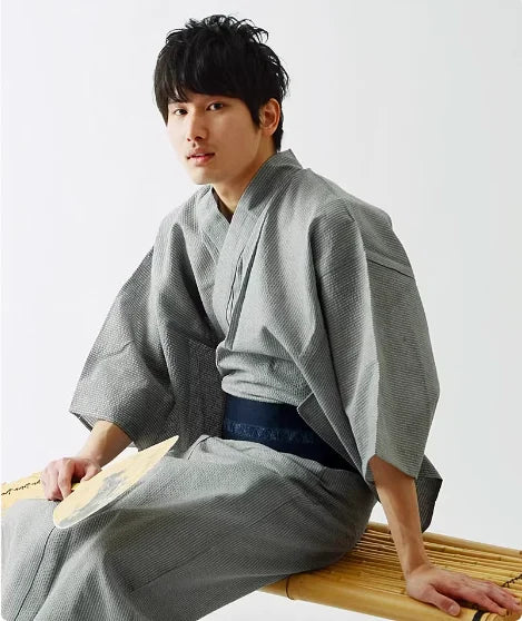 Kimono Japonais Homme Gris Minimaliste Confortable