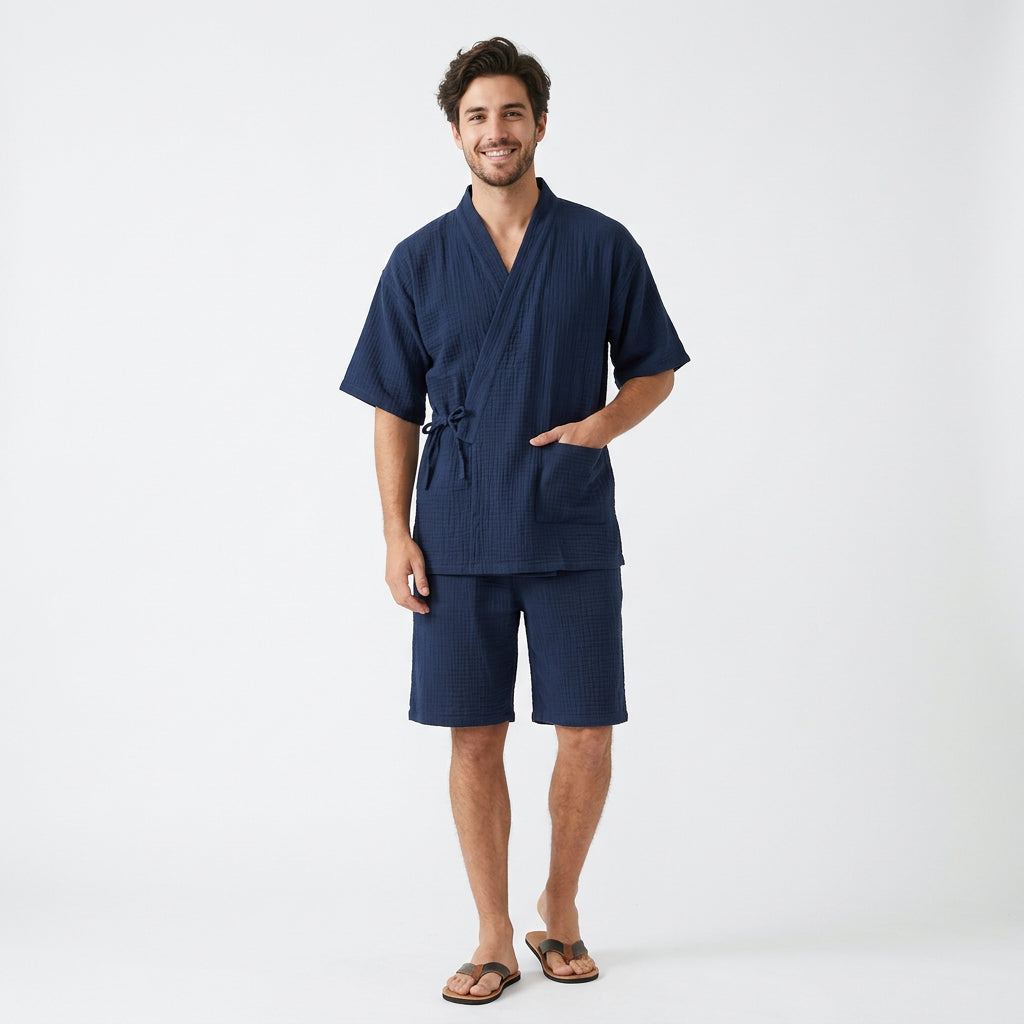 Kimono Pyjama Homme Bleu