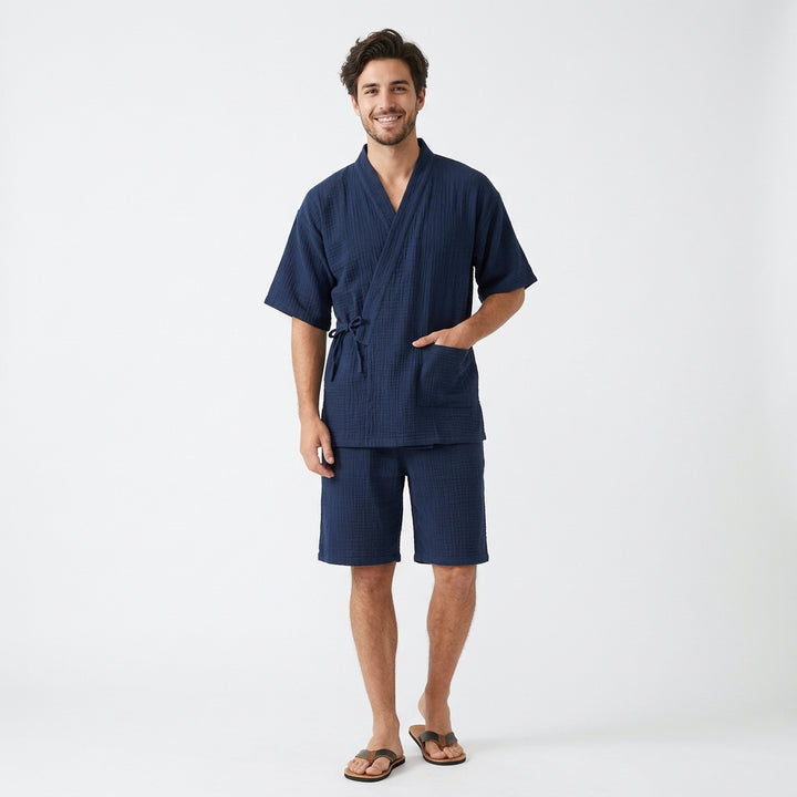 Kimono Pyjama Homme Bleu