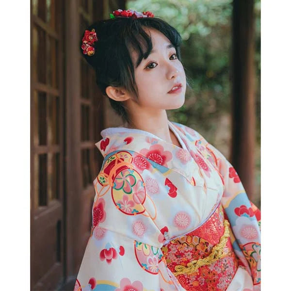 Kimono Traditionnel Femme Japonais Coloré authentique