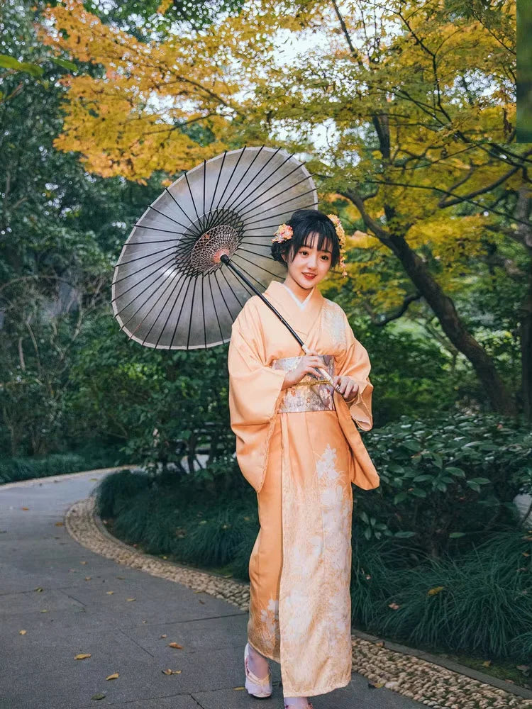 Kimono Traditionnel Femme Orange