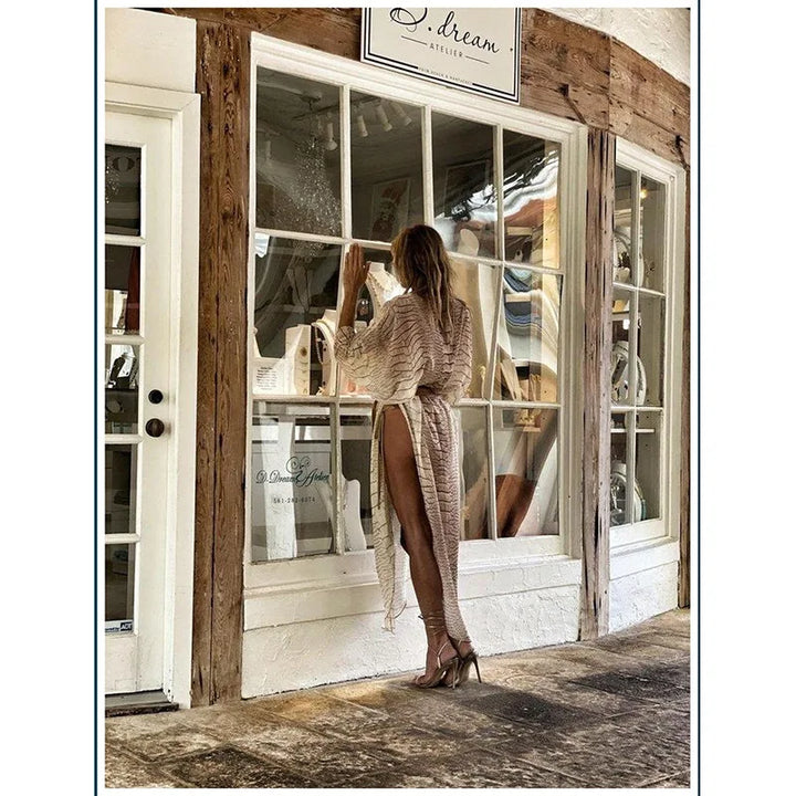 Kimono de Plage Bohème à Fente Chic