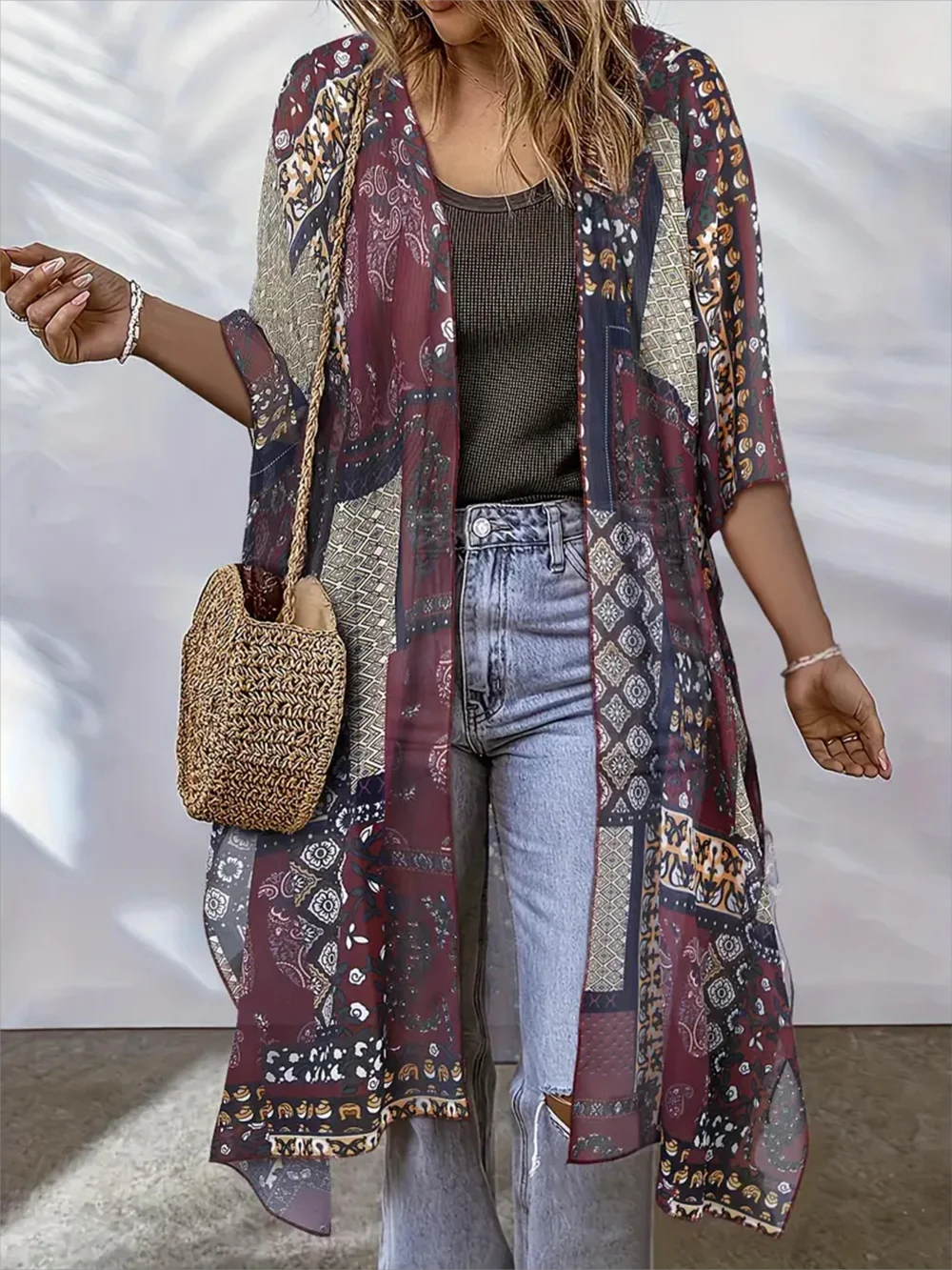 Kimono de Plage Boho Décontracté