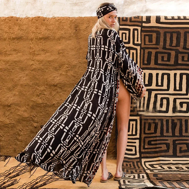 Kimono de Plage Boho Elégant Ample