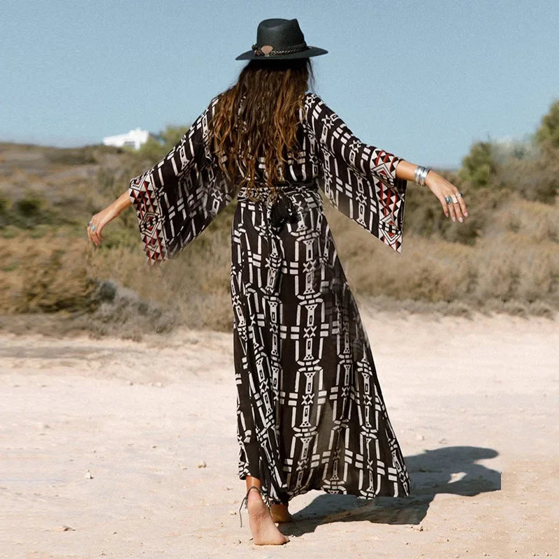 Kimono de Plage Boho Elégant Fluide