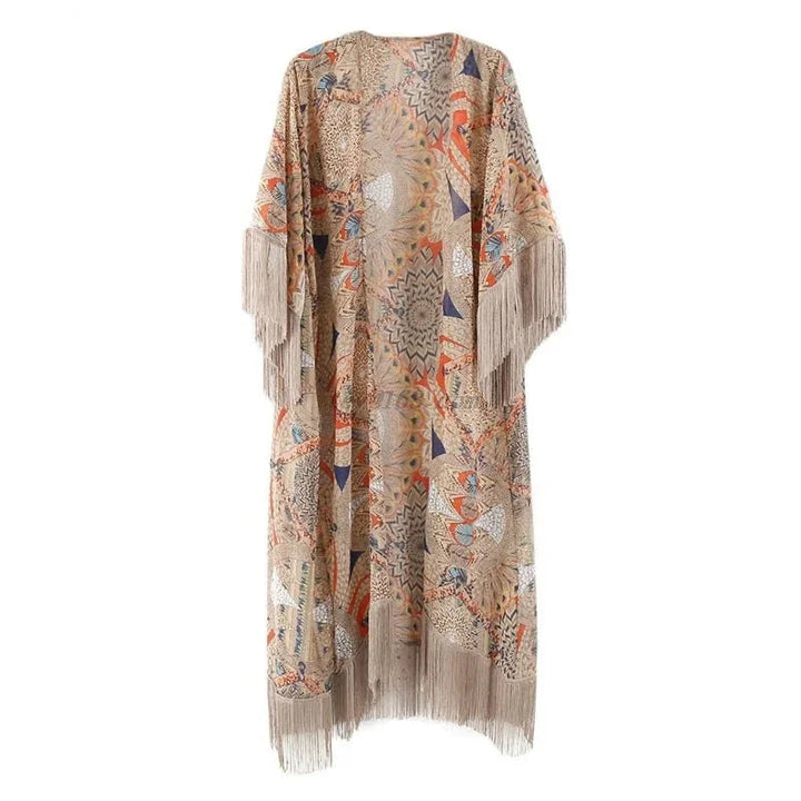Kimono de Plage Boho à Franges Unique