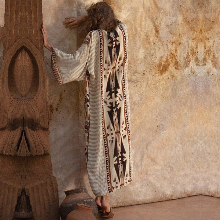 Kimono de Plage Boho à Motifs Ethniques Unique