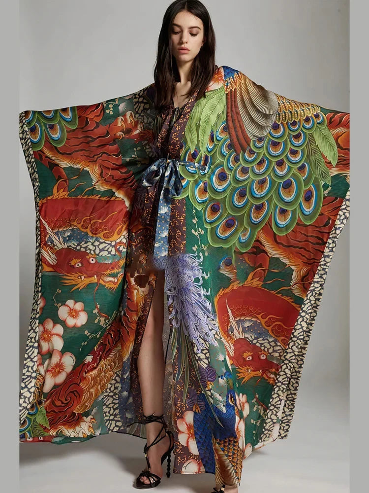 Kimono de Plage Fleuri
