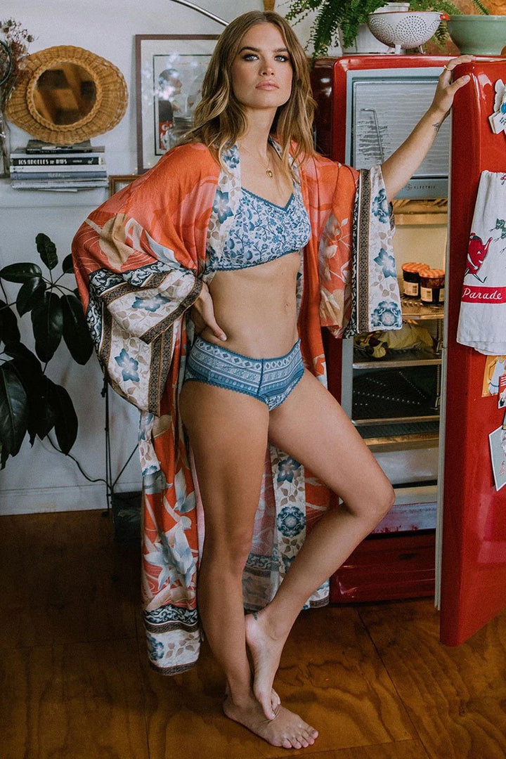 Kimono de Plage Fleuri Design
