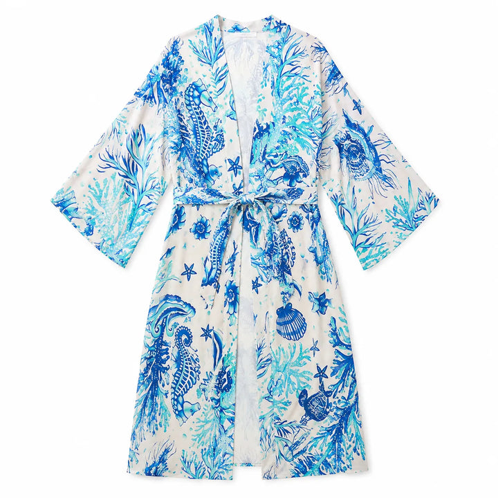 Kimono de Plage Motif Coquillages Unique