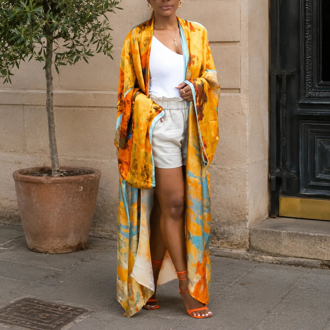 Kimono de Plage Orange Ample