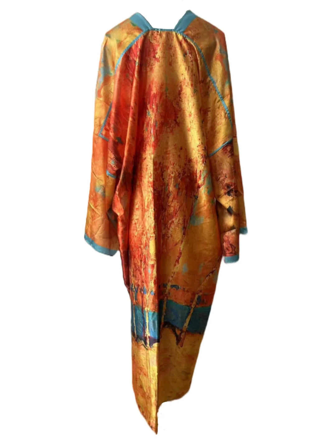 Kimono de Plage Orange Ample Dos