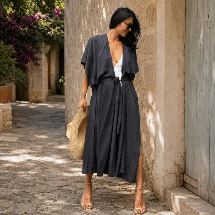 Kimono de Plage Uni Fluide