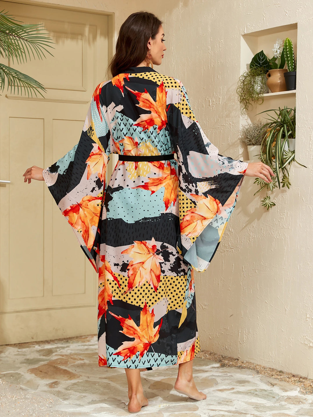 Kimono de Plage d’Eté Noir Chic Légère